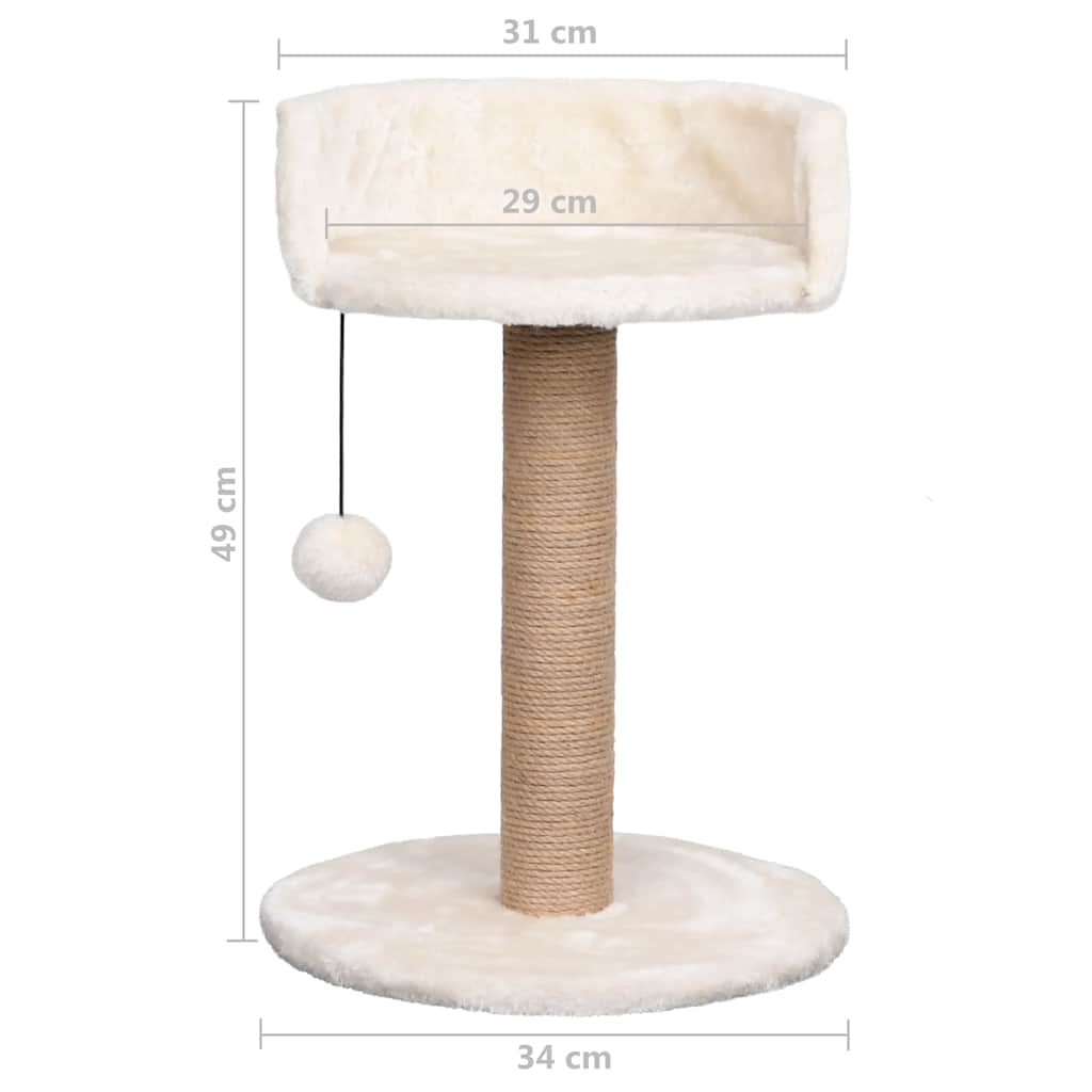 Albero per Gatti con Palo Tiragraffi 49 cm in Giunco - homemem39