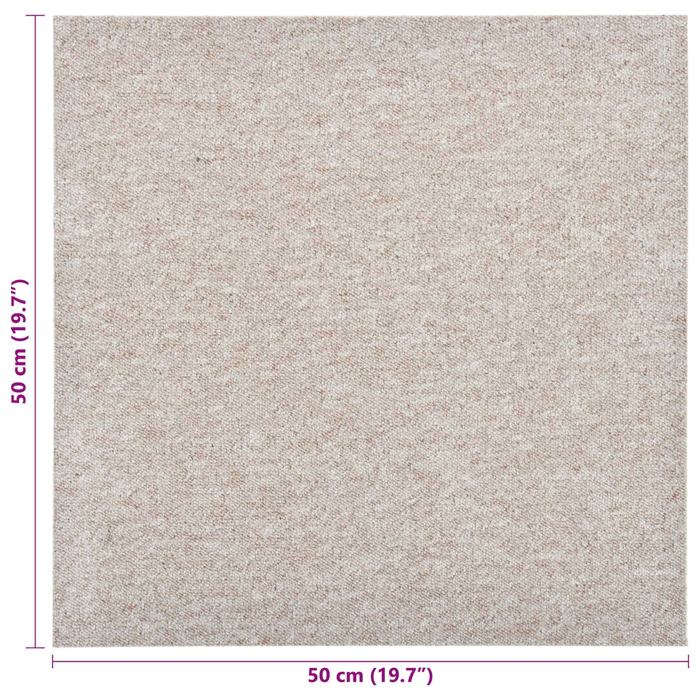 Tappeto 20 pcs Beige chiaro 50 x 50 cm 100% Polipropilene
