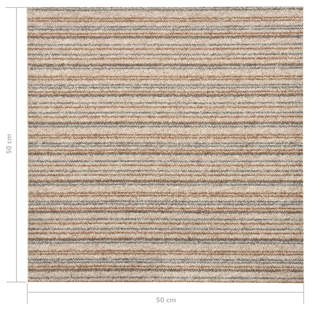 Quadrotte di Moquette 20 pz 5 m² 50x50 cm Beige a Strisce - homemem39