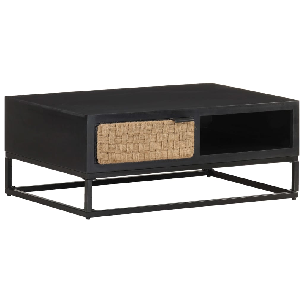 Tavolino da Salotto 90x60x35 cm in Legno Massello di Mango | homemem39