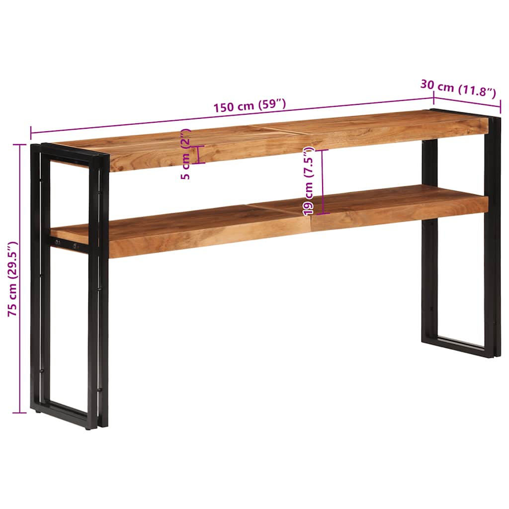 Tavolo Consolle 150x30x75 cm in Legno Massello di Acacia | homemem39