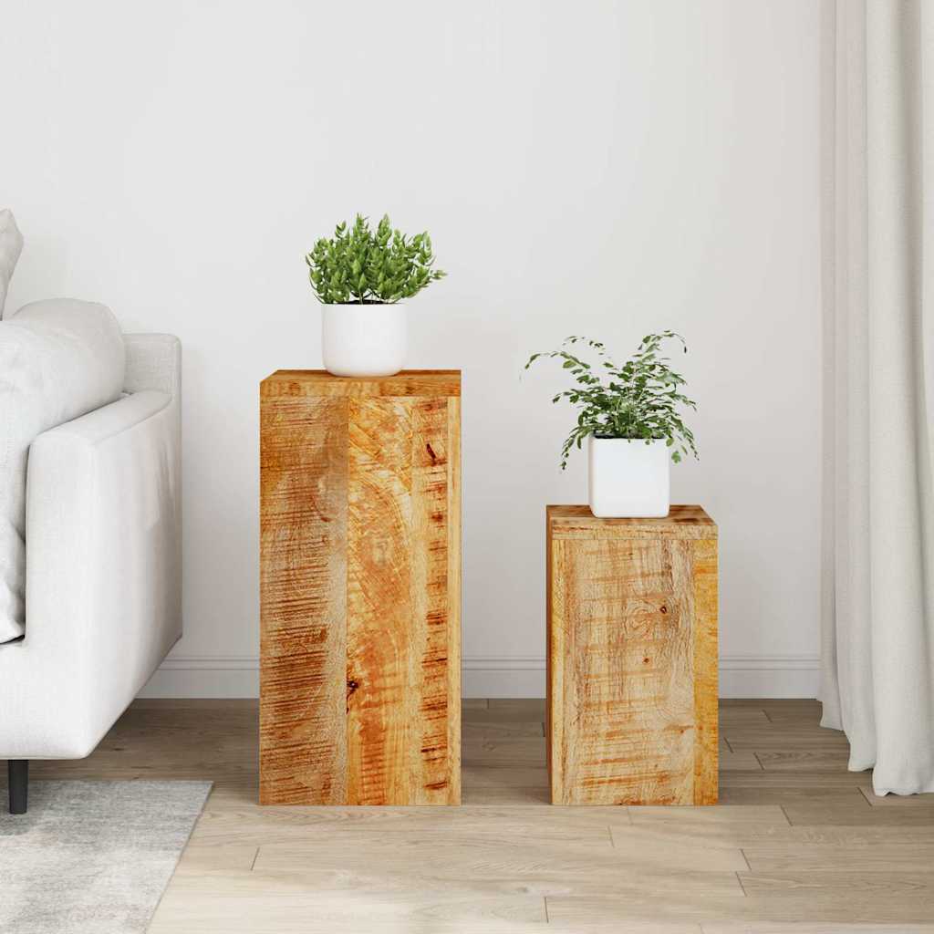 Supporti per Piante 2 pz in Legno Massello di Mango | homemem39