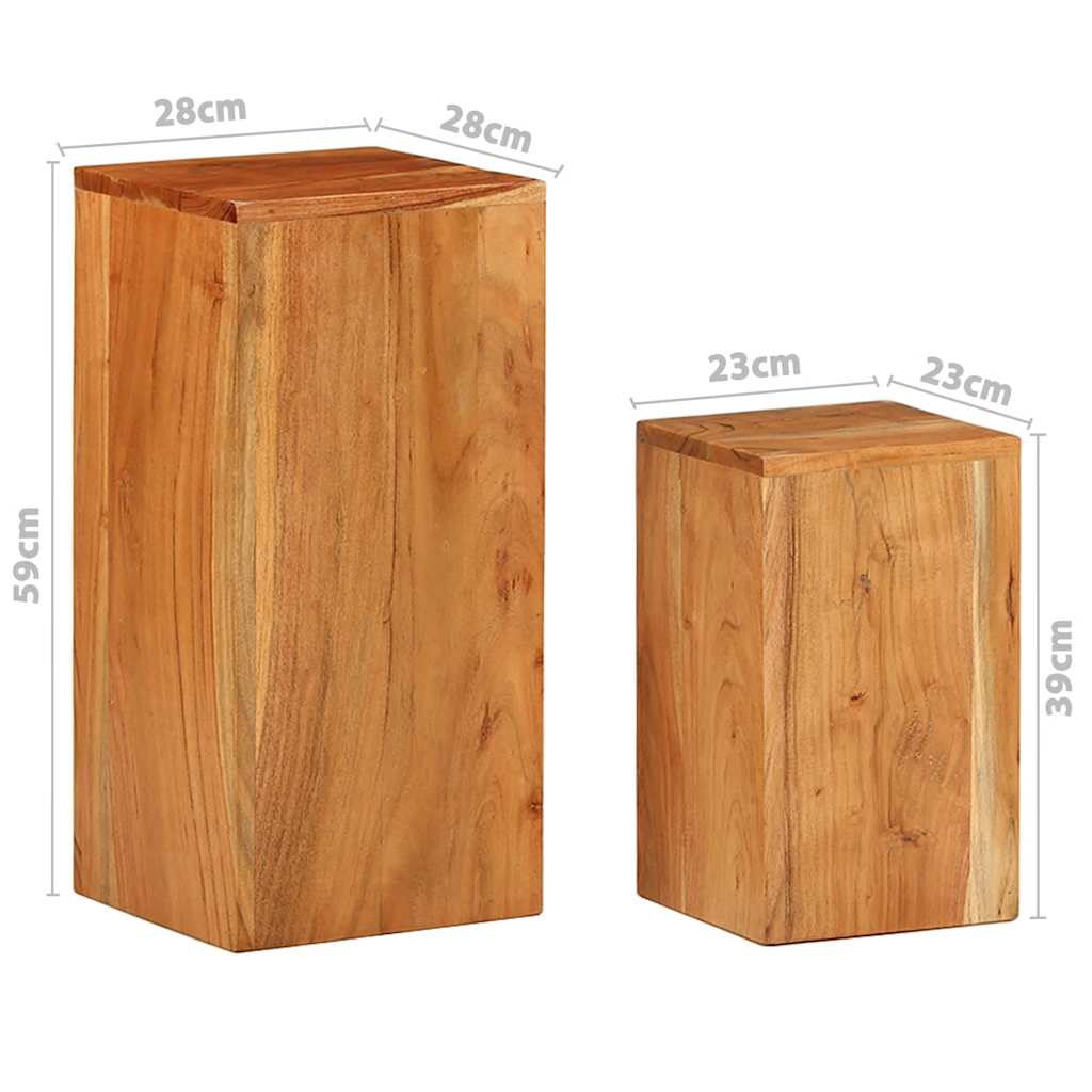 Supporti per Piante 2 pz in Legno Massello di Acacia | homemem39