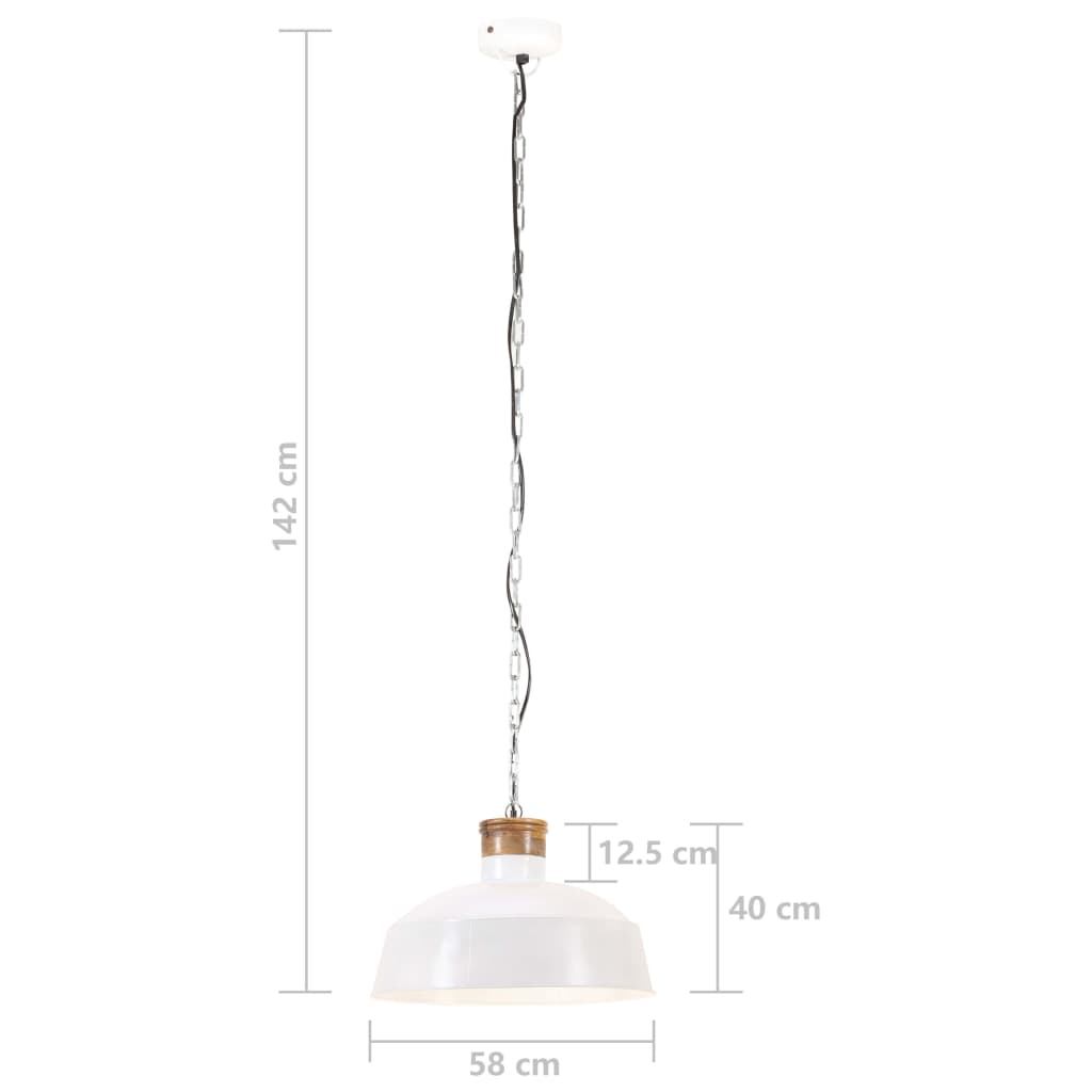 Lampada a Sospensione Industriale 58 cm Bianca E27 | homemem39