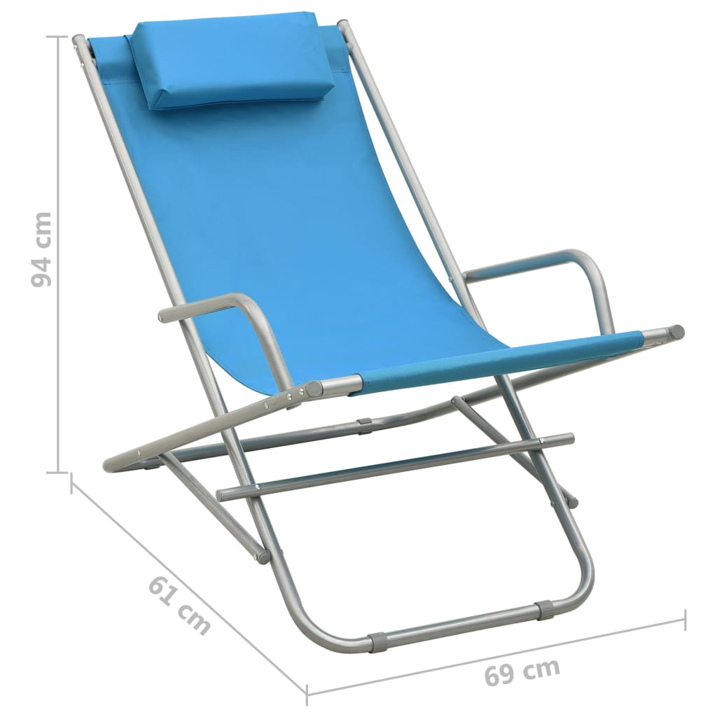 Sedie a Dondolo 2 pz in Acciaio Blu | homemem39