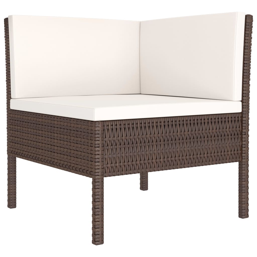 Set Divani da Giardino 2 pz con Cuscini in Polyrattan Marrone | homemem39