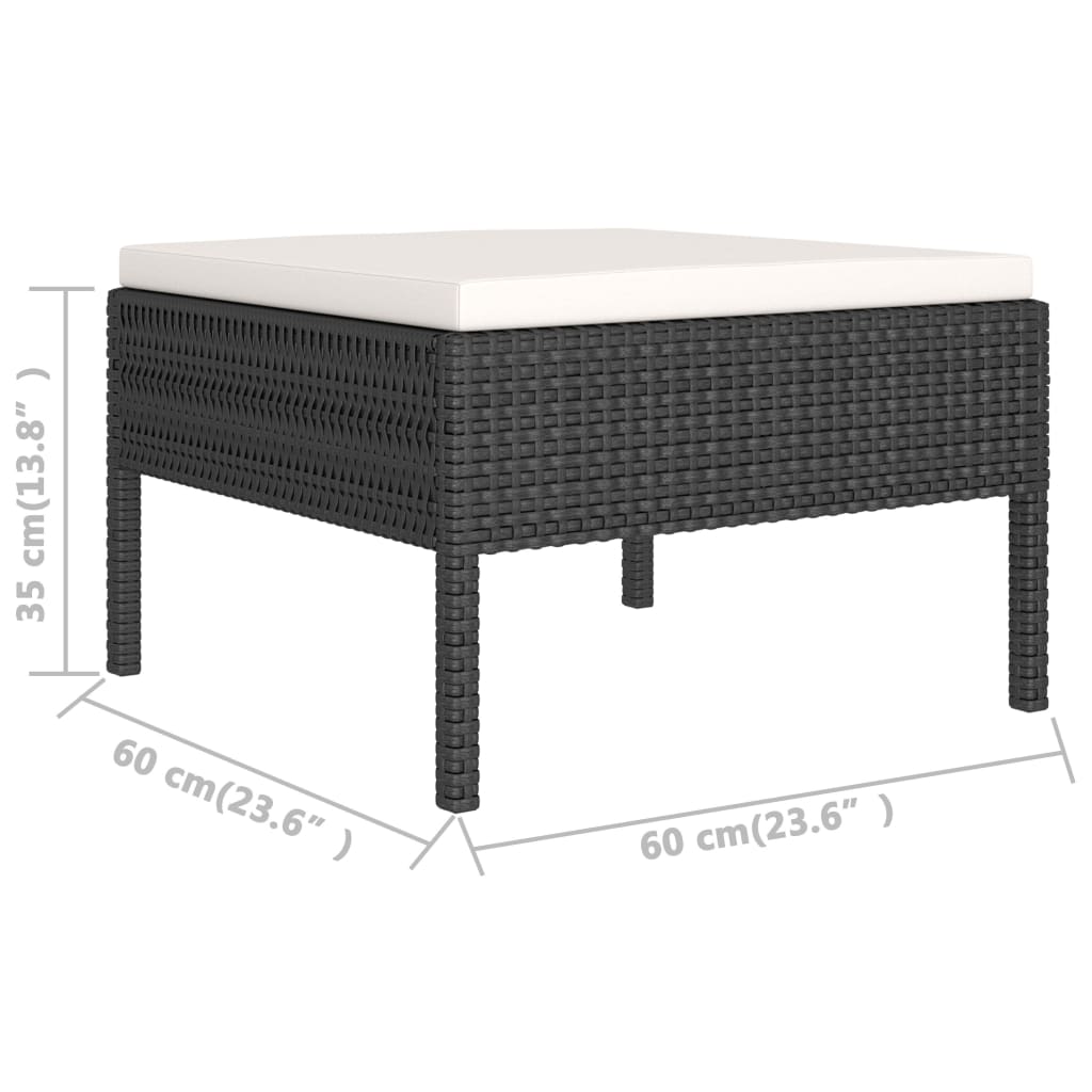 Set Divani da Giardino 2 pz con Cuscini in Polyrattan Nero | homemem39