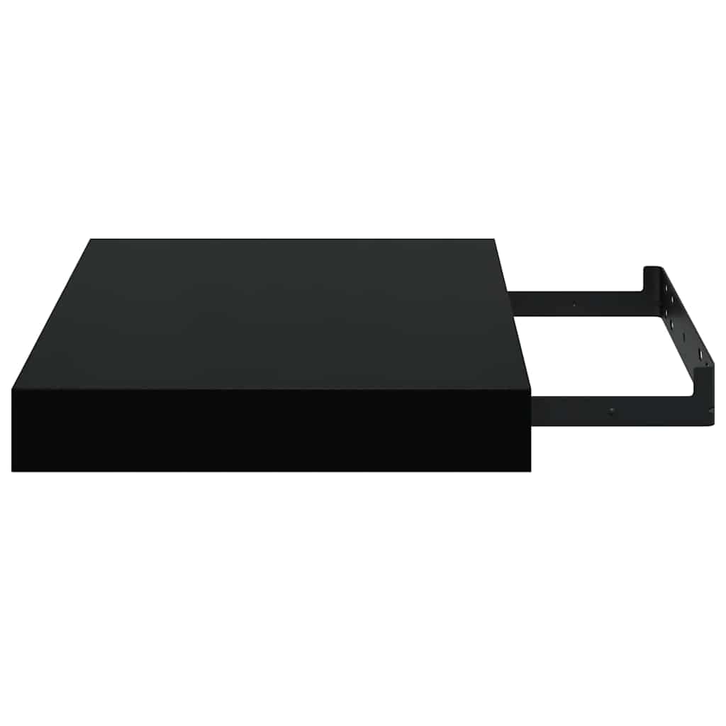 Scaffali a Parete 2 pz Nero Lucido 23x23,5x3,8 cm in MDF | homemem39