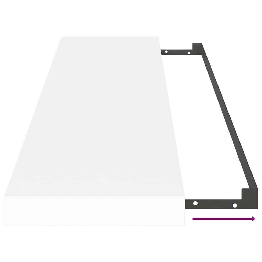 Scaffali a Parete 2 pz Bianchi 90x23,5x3,8 cm in MDF | homemem39