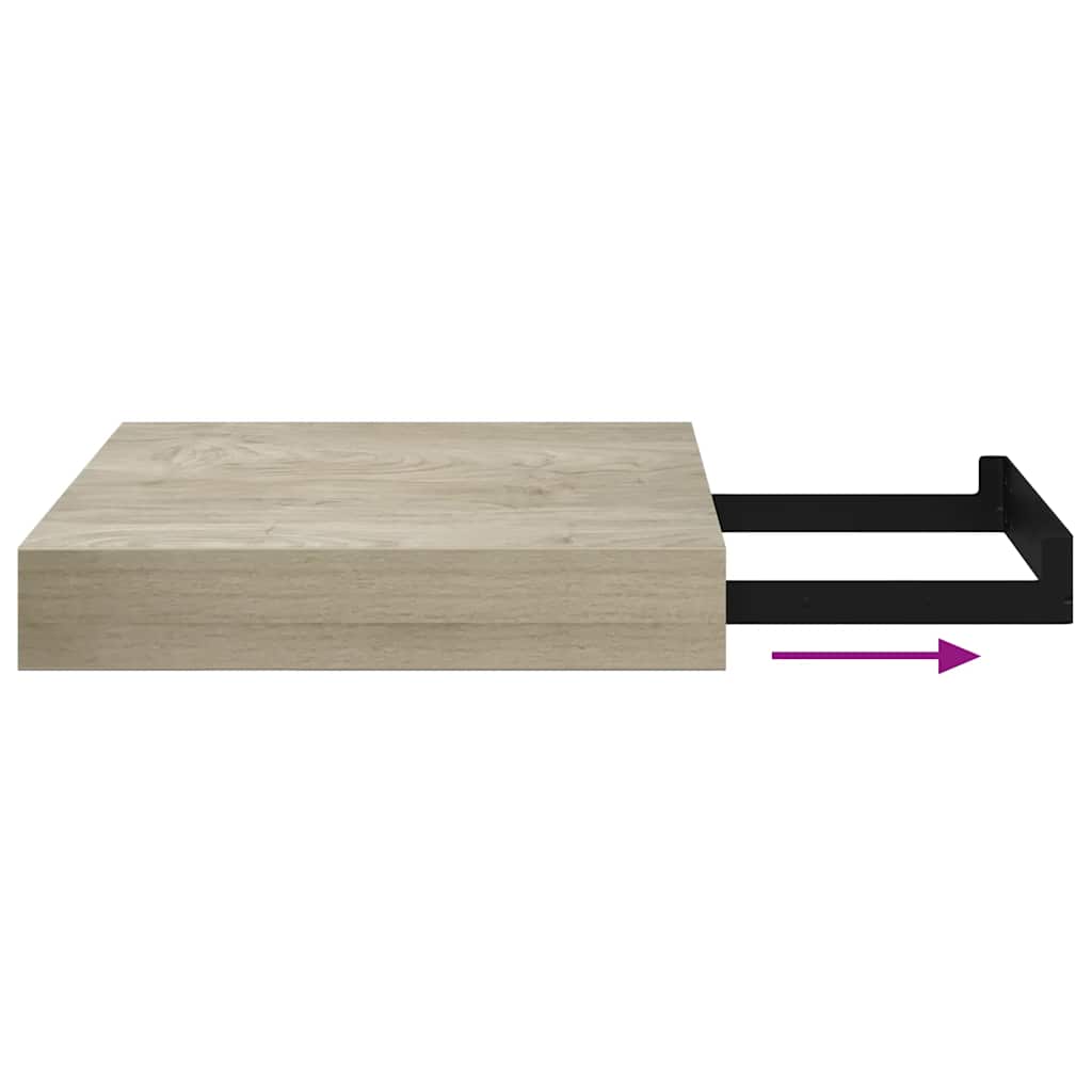 Scaffali a Parete 2 pz Rovere 23x23,5x3,8 cm in MDF | homemem39