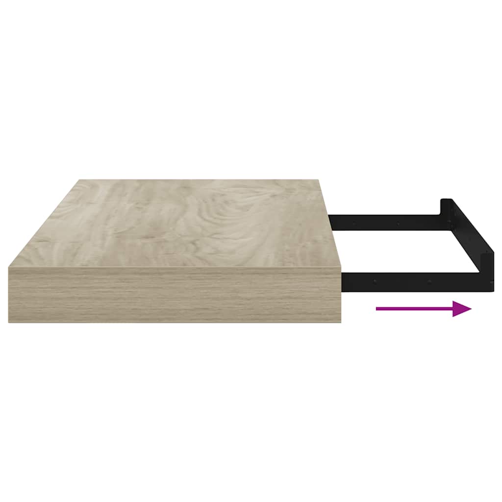 Scaffali a Parete 2 pz Rovere 40x23,5x3,8 cm in MDF | homemem39