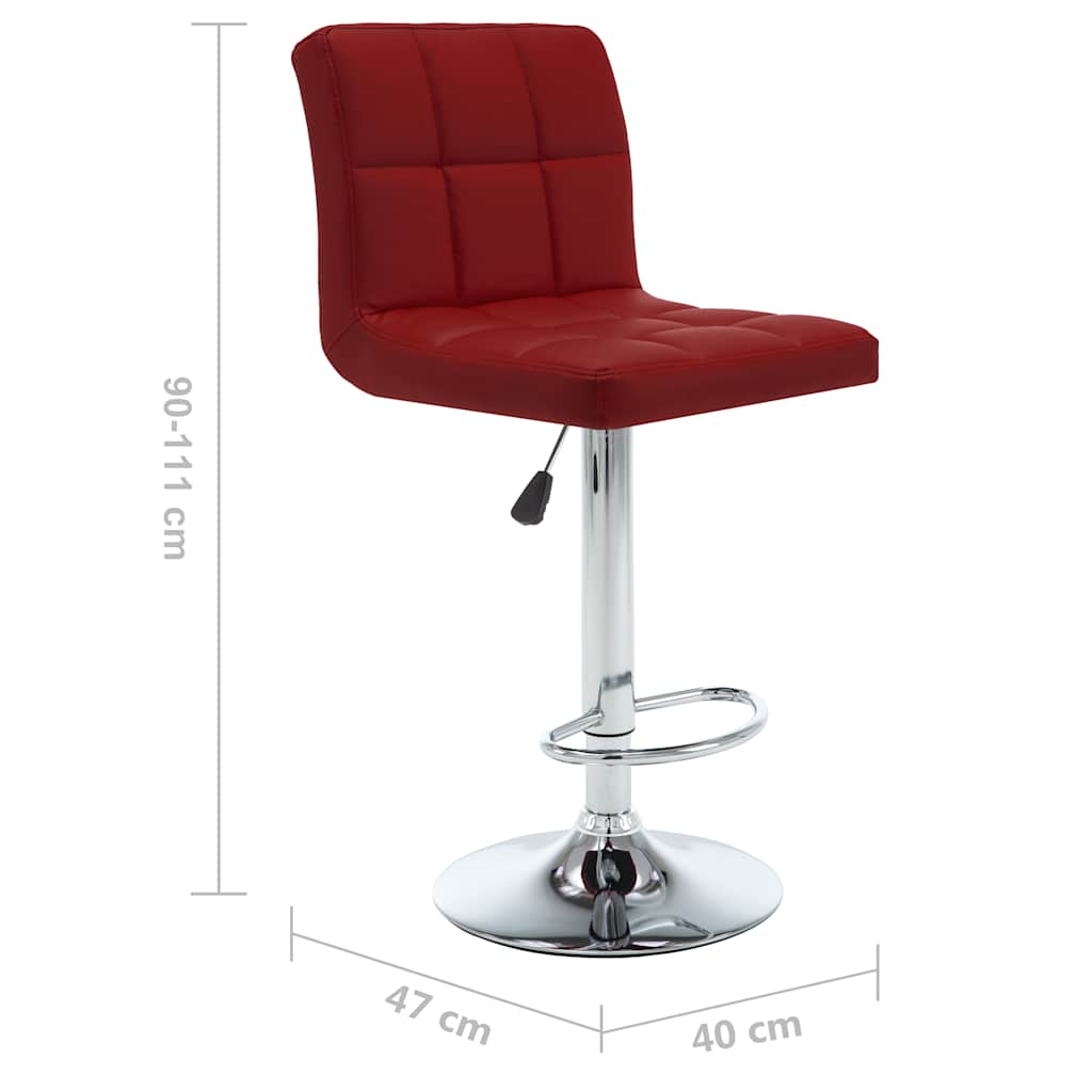 Sgabelli da Bar 2 pz Rosso Vino in Similpelle | homemem39