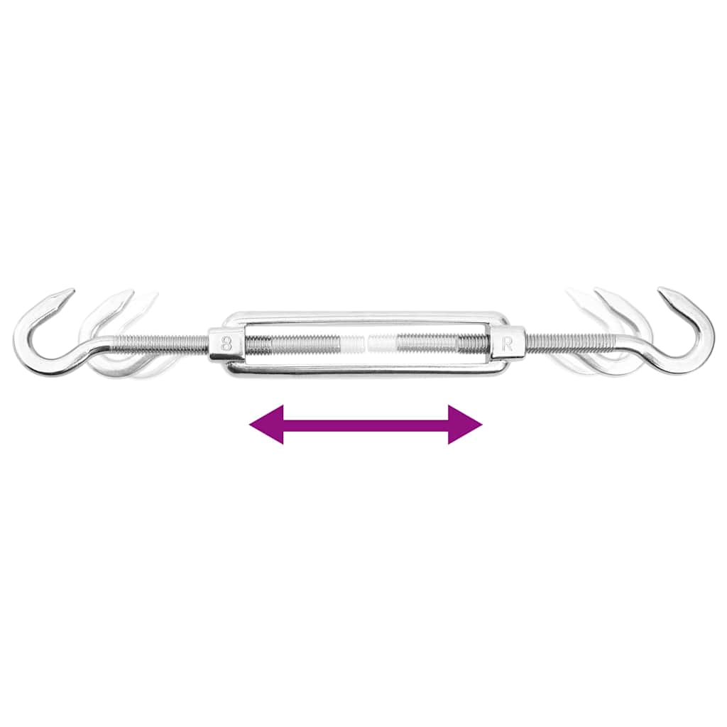 Set Accessori per Vela Parasole 8 pz in Acciaio Inossidabile