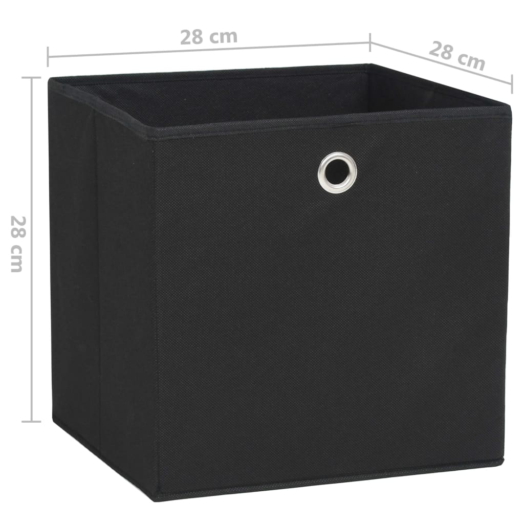 Contenitori 10 pz in Tessuto non Tessuto 28x28x28 cm Nero - homemem39