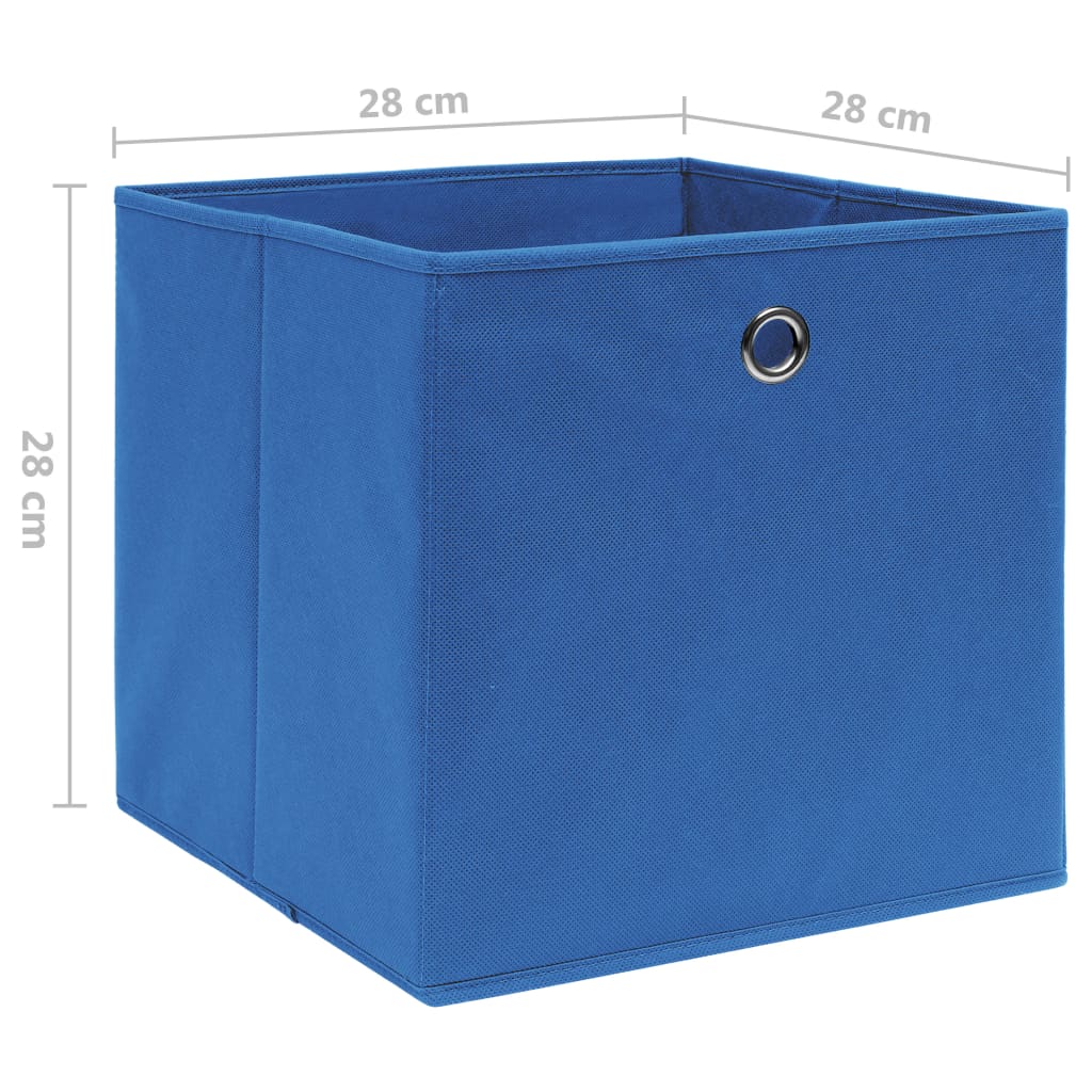 Contenitori 10 pz in Tessuto non Tessuto 28x28x28 cm Blu - homemem39