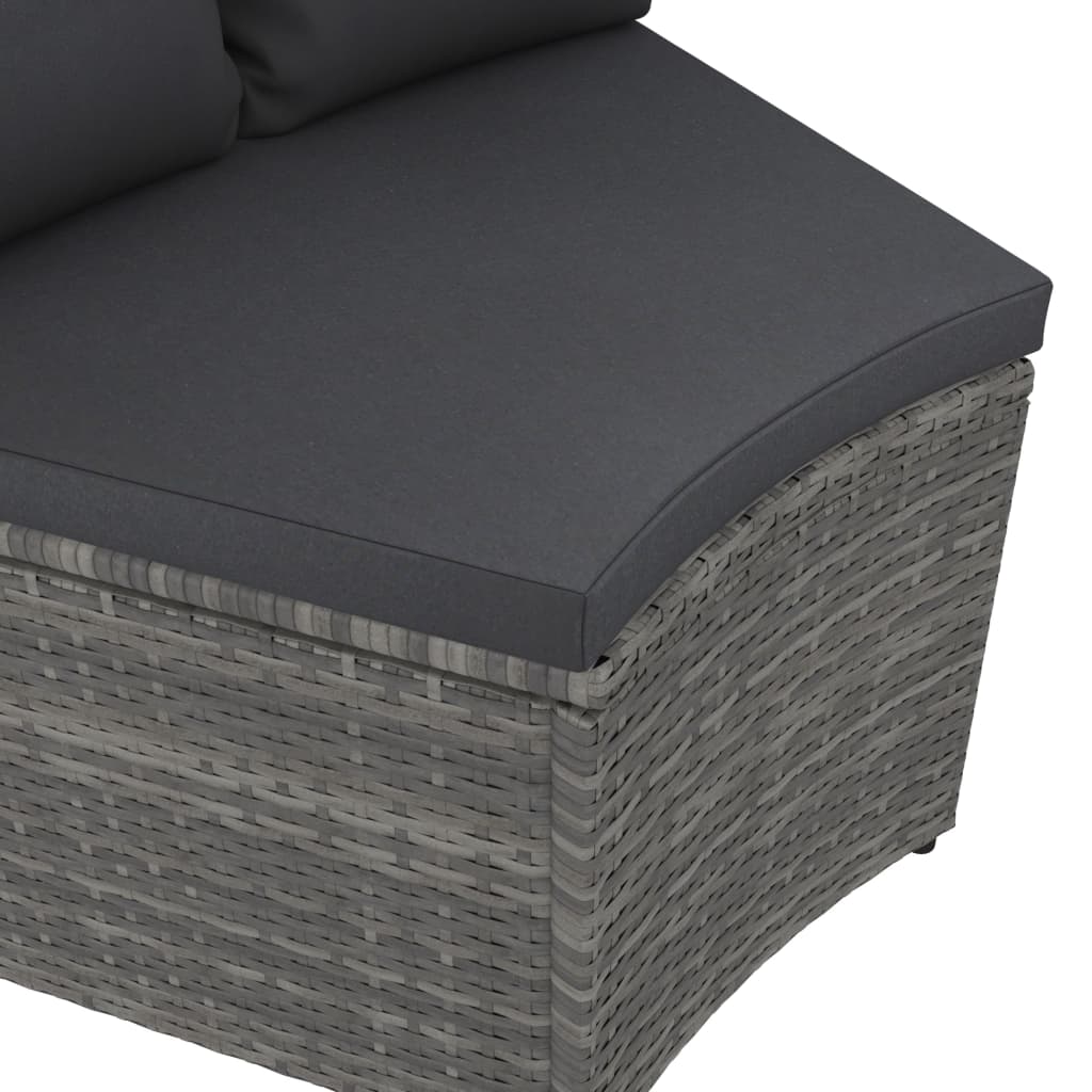 Set Divani da Giardino 2 pz con Cuscini in Polyrattan Grigio | homemem39