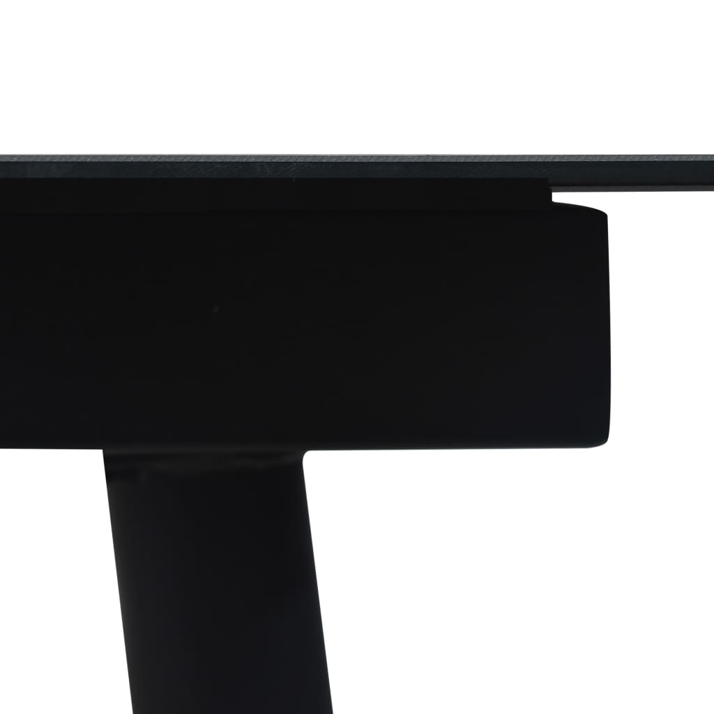Tavolo da Giardino Nero 190x90x74 cm in Acciaio e Vetro | homemem39