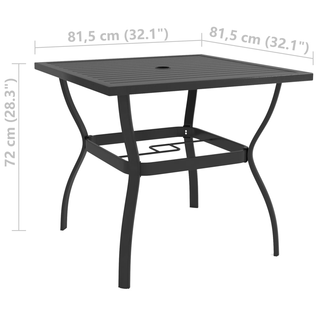 Tavolo da Giardino Antracite 81,5x81,5x72 cm in Acciaio | homemem39