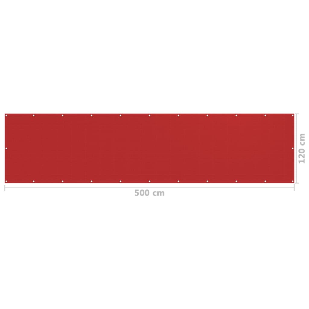 Paravento da Balcone Rosso 120x500 cm in HDPE | homemem39