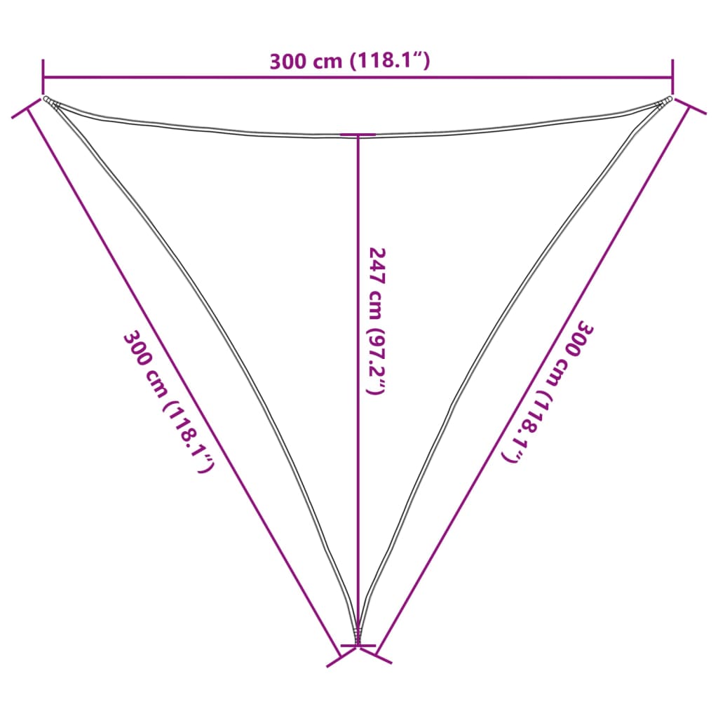Vela Parasole 160 g/m² Antracite 3x3x3 m in HDPE | homemem39