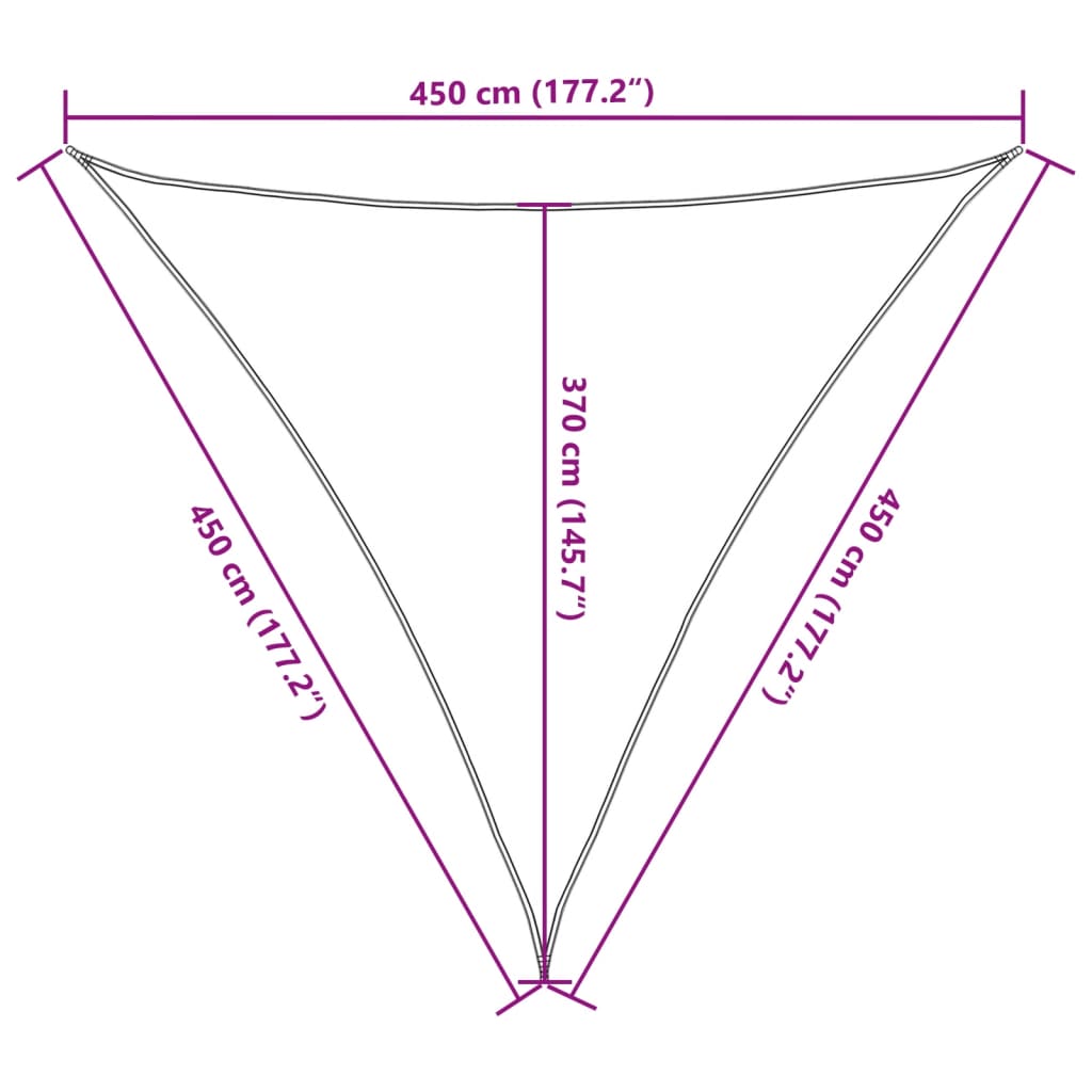 Vela Parasole 160 g/m² Antracite 4,5x4,5x4,5 m in HDPE | homemem39
