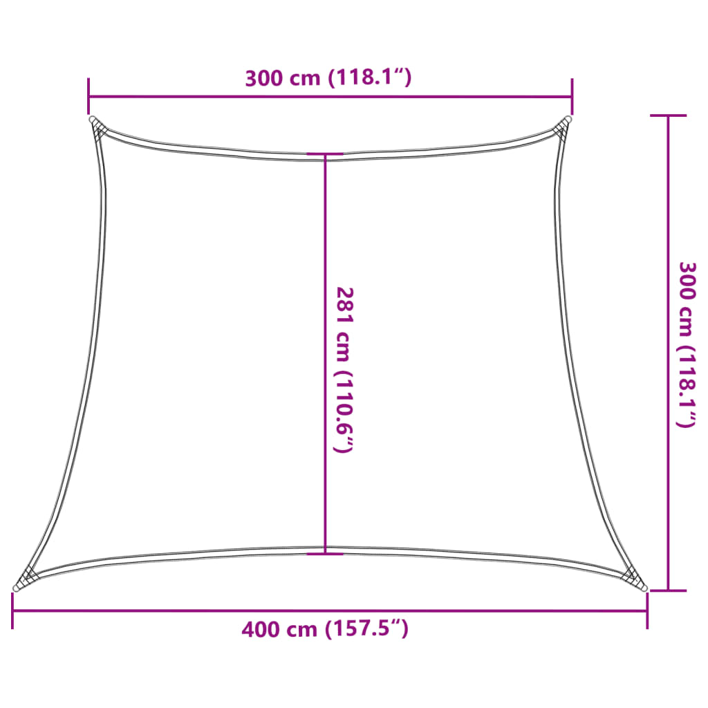 Vela Parasole 160 g/m² Antracite 3/4x3 m in HDPE | homemem39