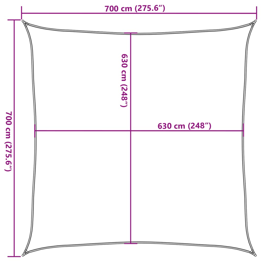 Vela Parasole 160 g/m² Crema 7x7 m in HDPE | homemem39