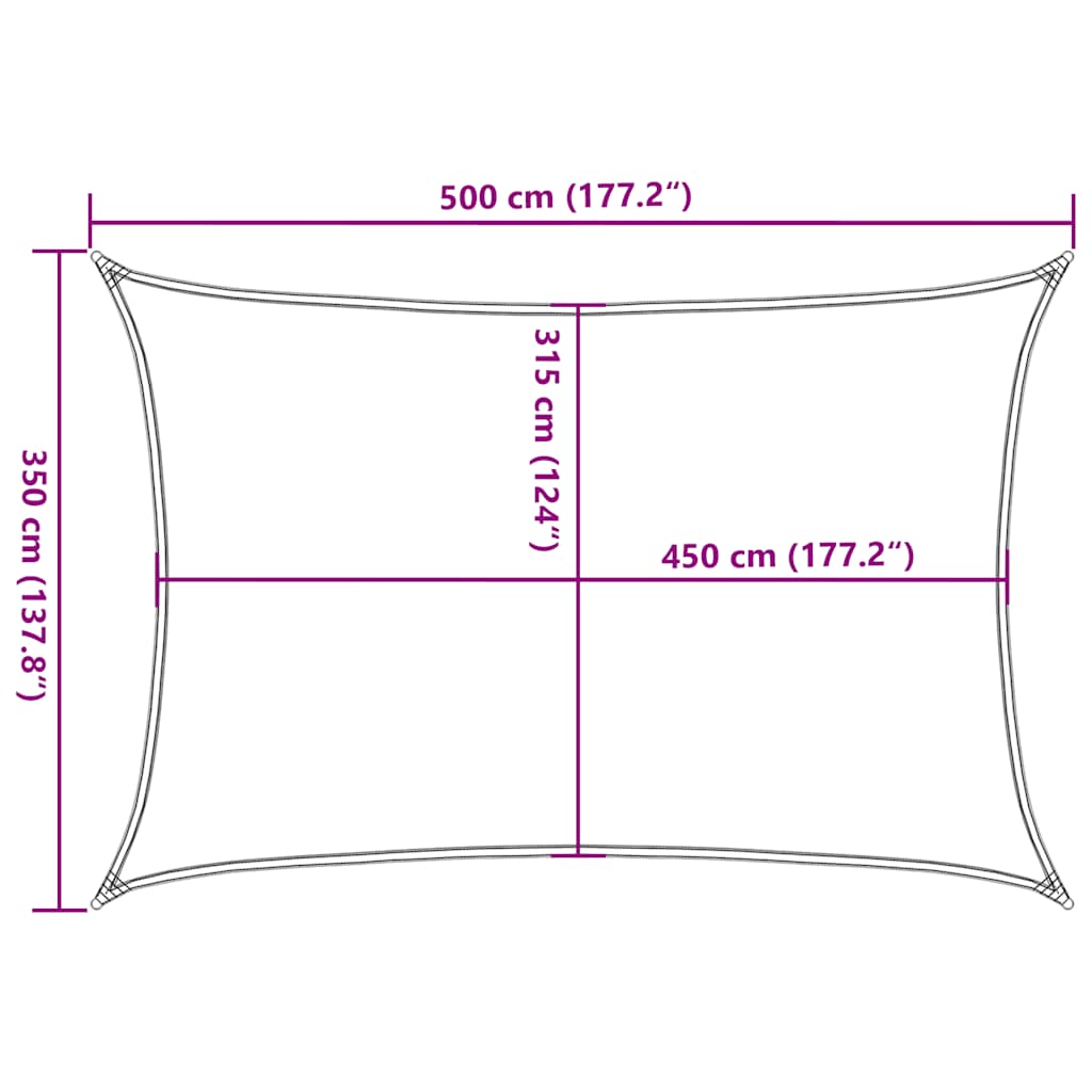 Vela Parasole 160 g/m² Crema 3,5x5 m in HDPE | homemem39