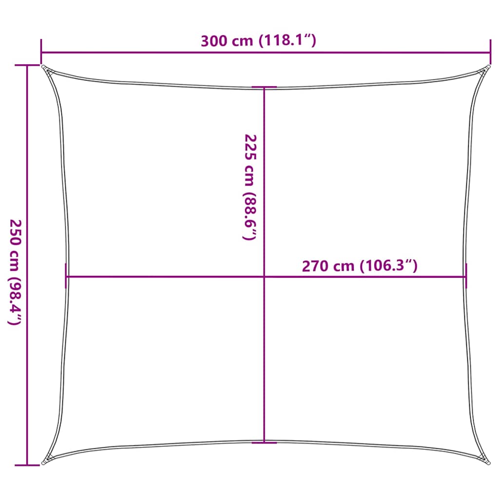 Vela Parasole 160 g/m² Terracotta 2,5x3 m in HDPE | homemem39