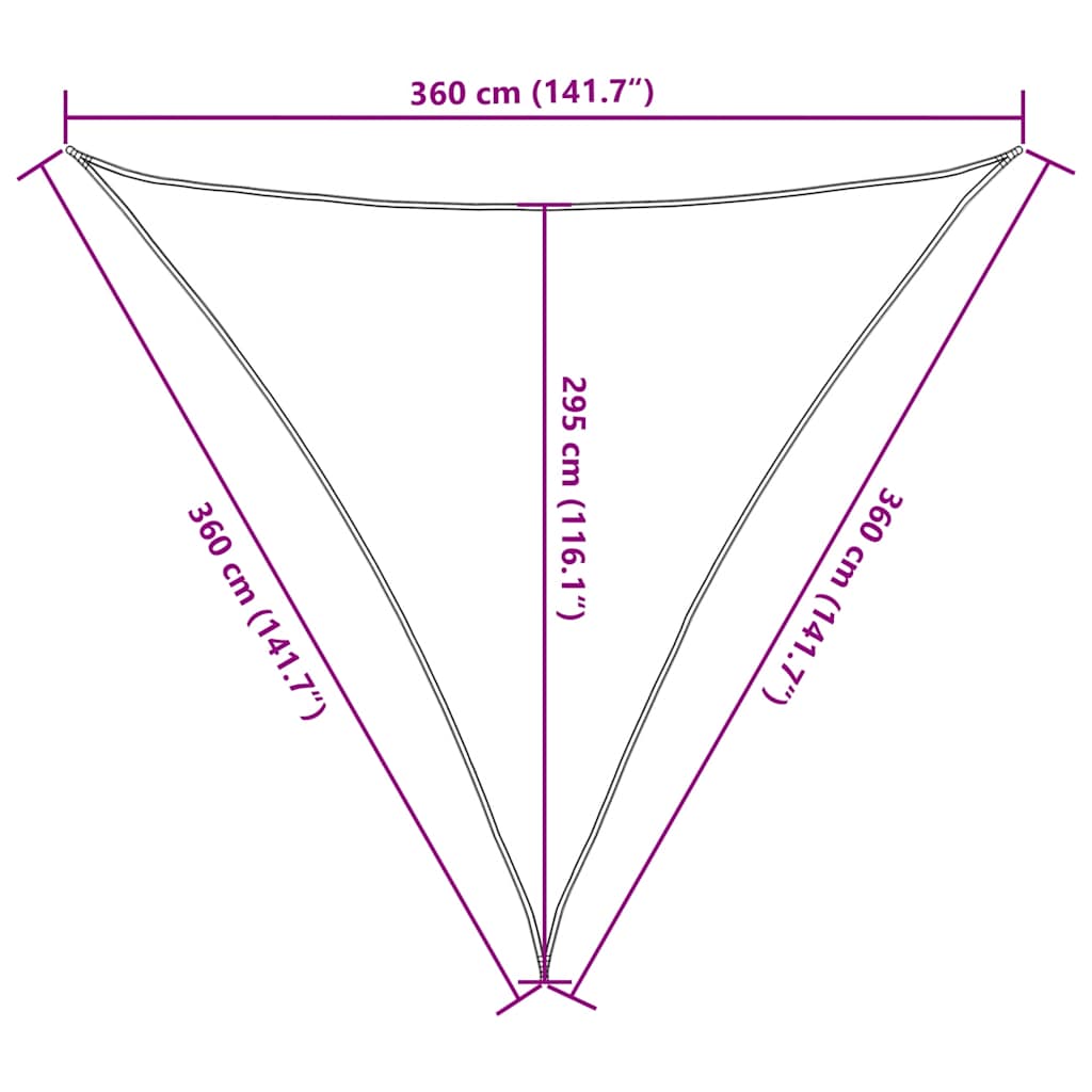 Vela Parasole 160 g/m² Grigio Talpa 3,6x3,6x3,6 m in HDPE | homemem39