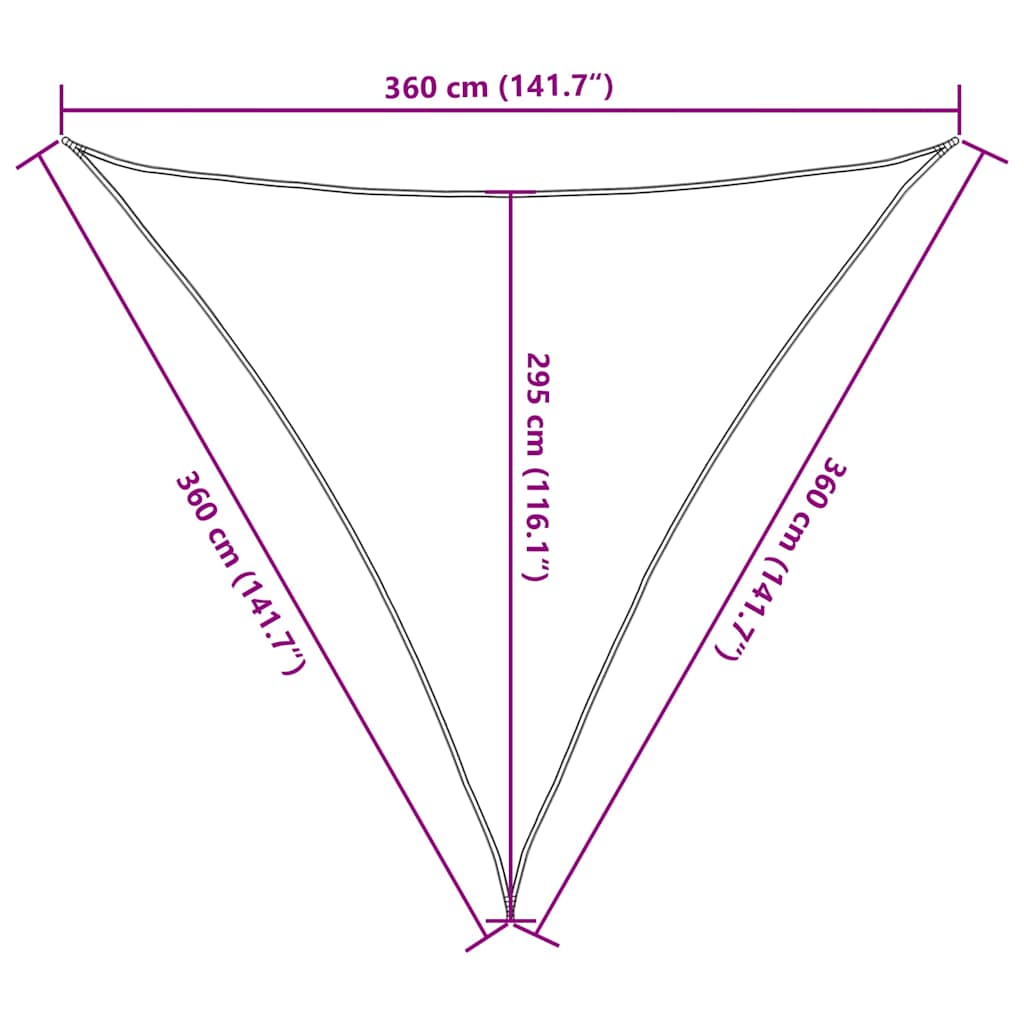 Vela Parasole 160 g/m² Grigio Talpa 3,6x3,6x3,6 m in HDPE