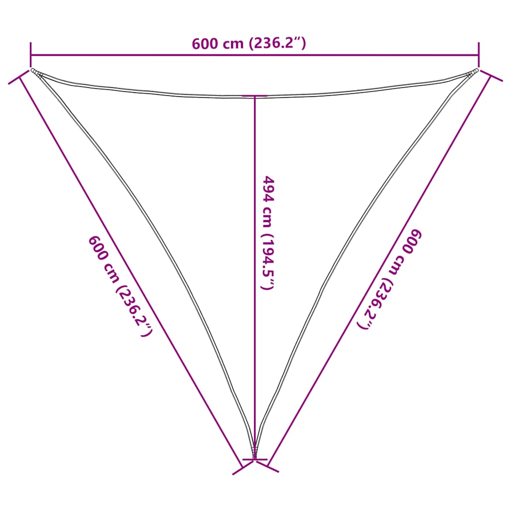 Vela Parasole 160 g/m² Grigio Talpa 6x6x6 m in HDPE