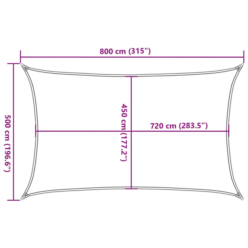 Vela Parasole 160 g/m² Verde Scuro 5x8 m in HDPE