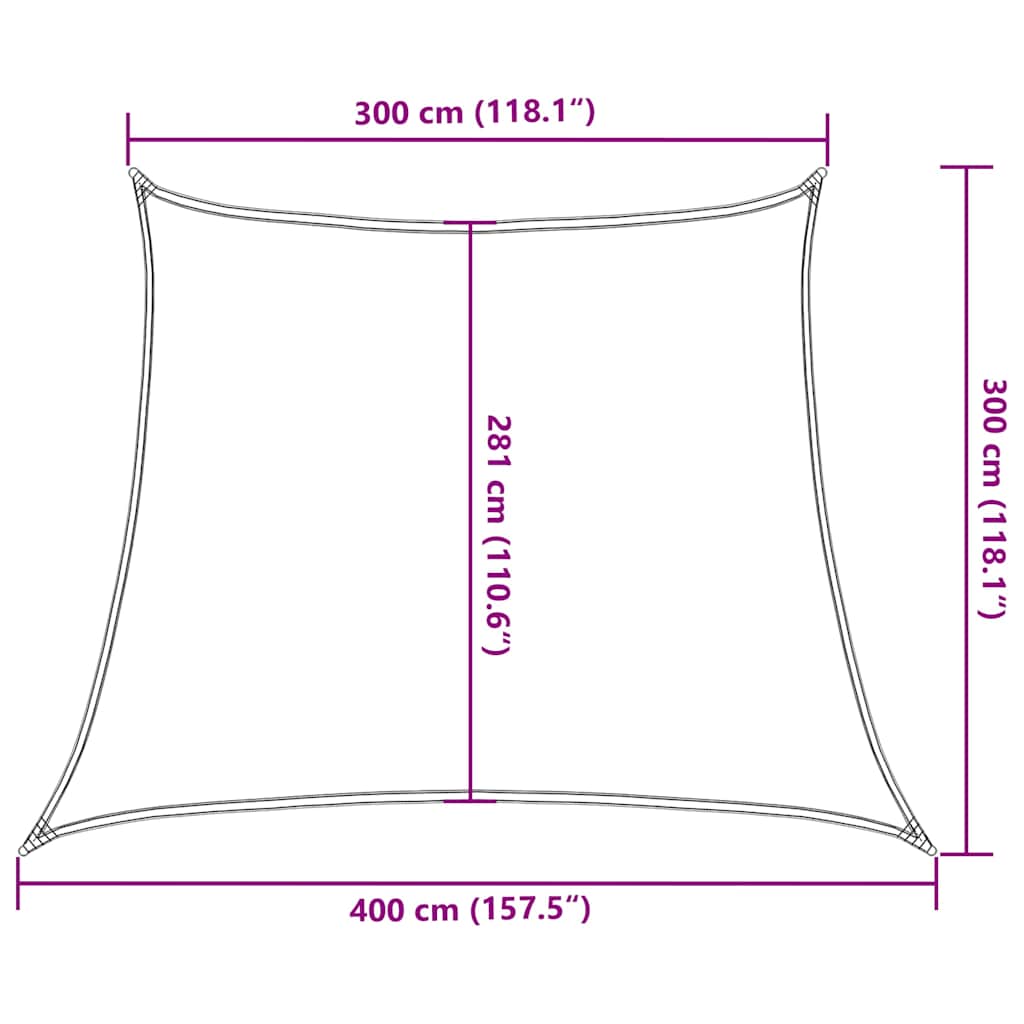 Vela Parasole 160 g/m² Rossa 3/4x3 m in HDPE