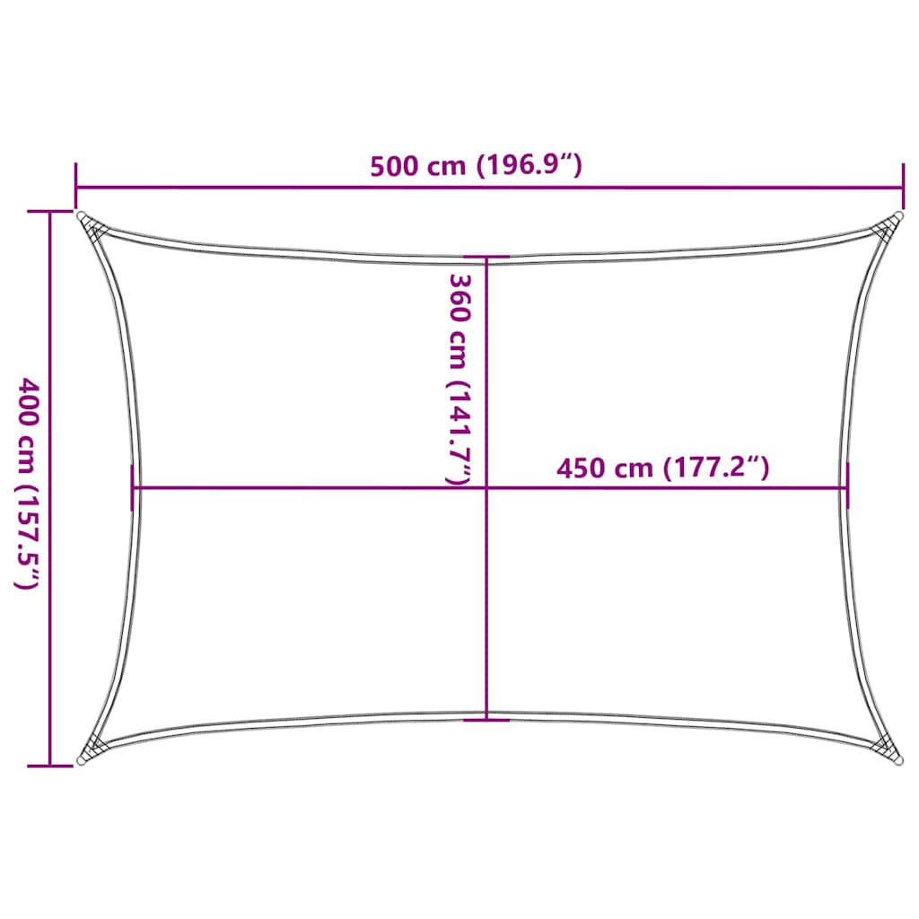 Vela Parasole 160 g/m² Rettangolare Arancione 4x5 m in HDPE | homemem39