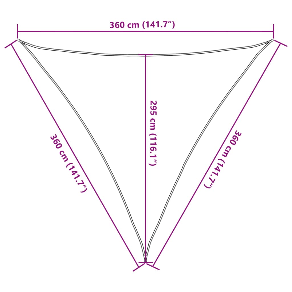 Vela Parasole 160 g/m² Marrone 3,6x3,6x3,6 m in HDPE | homemem39