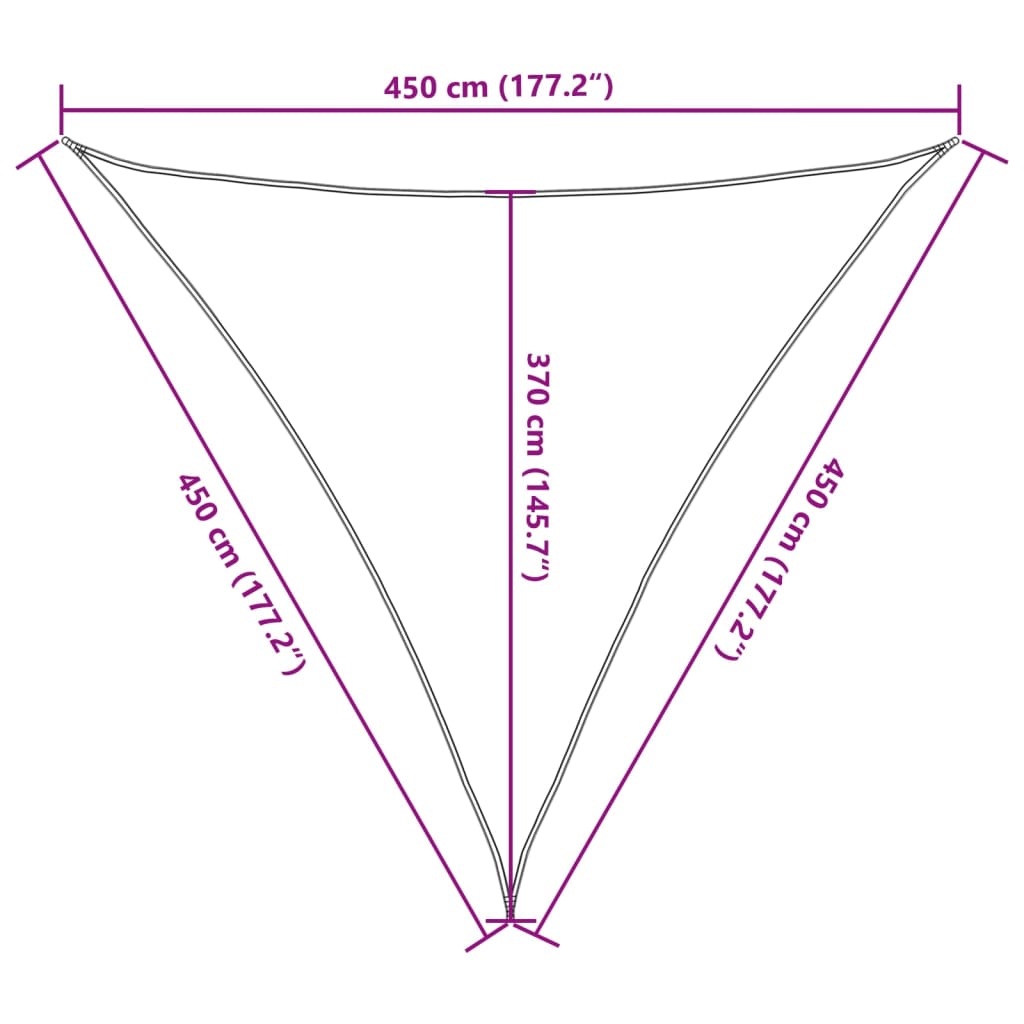 Vela Parasole 160 g/m² Marrone 4,5x4,5x4,5 m in HDPE | homemem39
