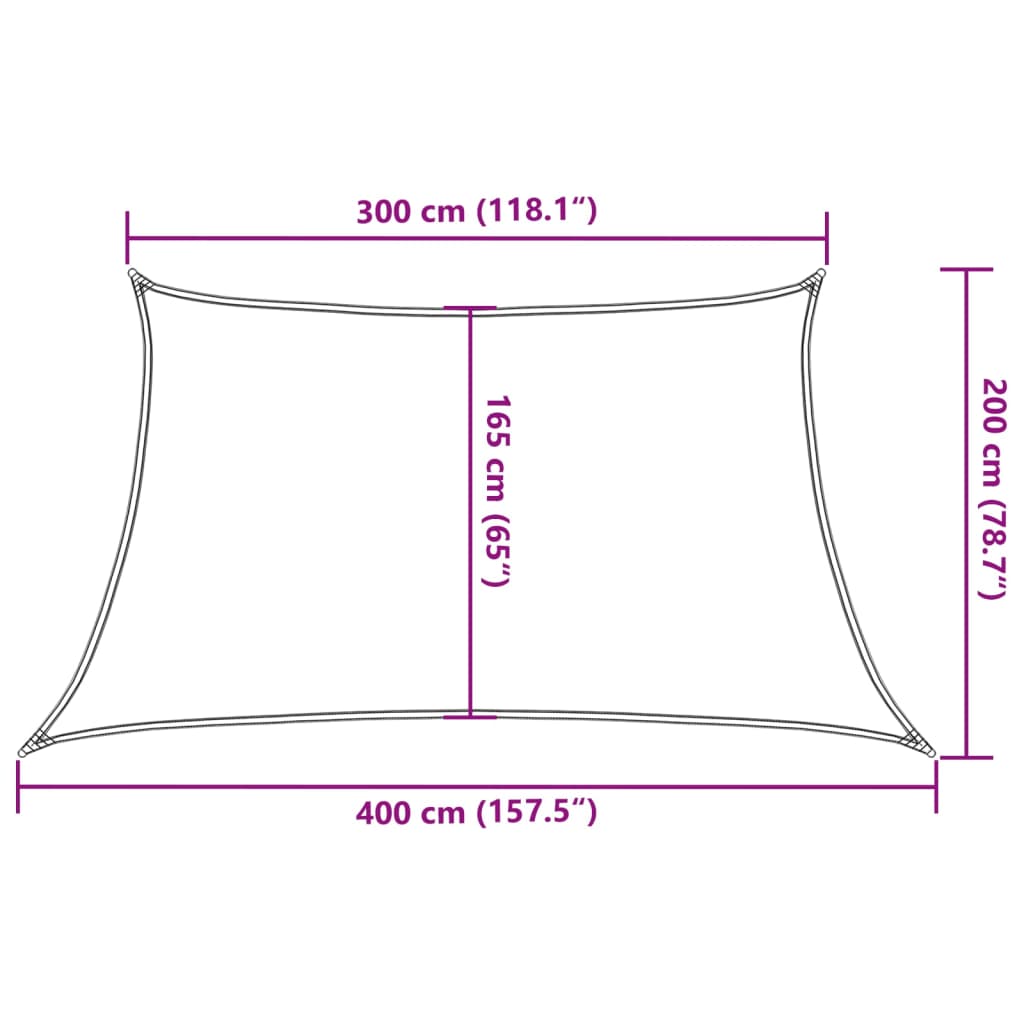 Vela Parasole 160 g/m² Marrone 3/4x2 m in HDPE | homemem39