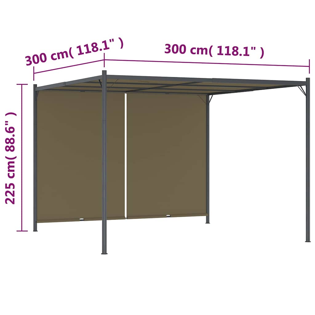 Gazebo da Giardino con Tetto Retrattile 3x3 m Talpa 180 g/m² | homemem39