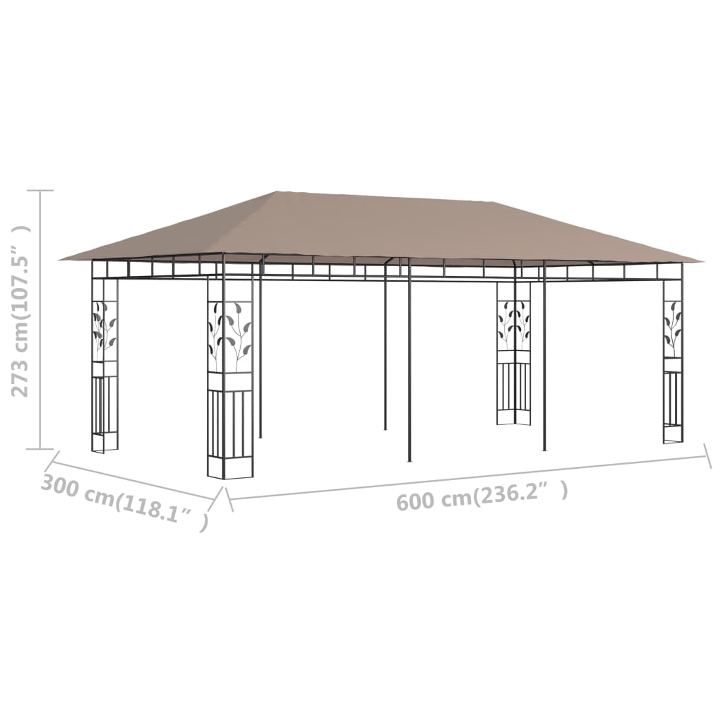 Gazebo con Zanzariera 6x3x2,73 m Talpa 180 g/m² | homemem39
