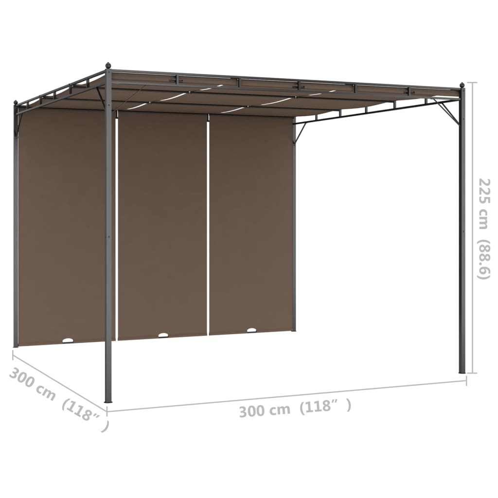 Gazebo da Giardino con Tenda Laterale 3x3x2,25 m Talpa - homemem39