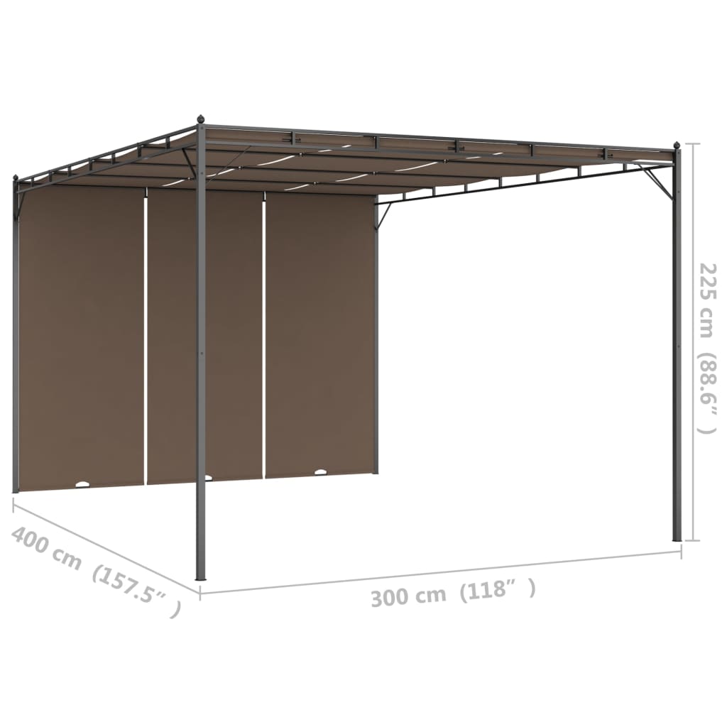 Gazebo da Giardino con Tenda Laterale 4x3x2,25 m Talpa | homemem39