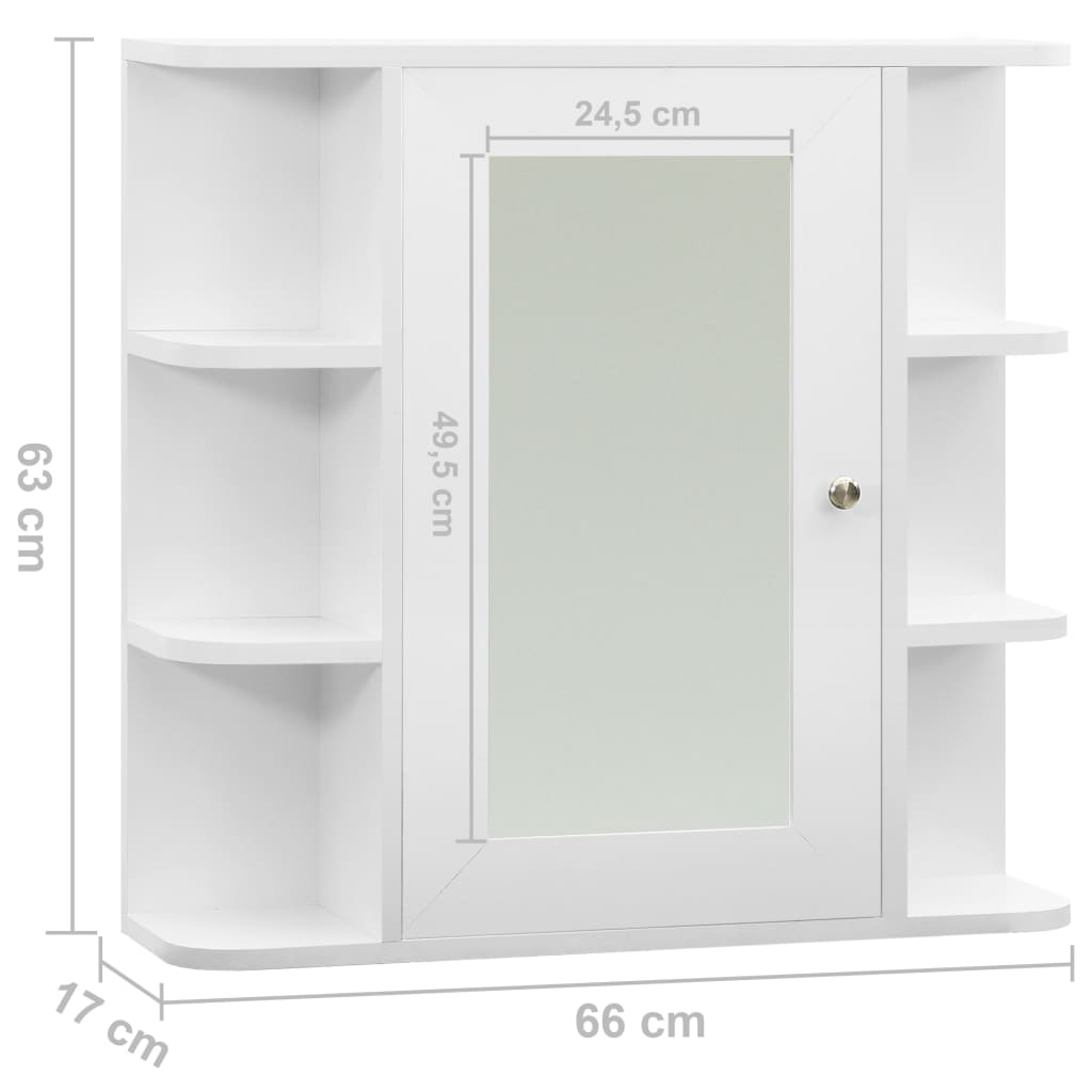 Armadietto a Specchio Bianco 66x17x63 cm in MDF - homemem39