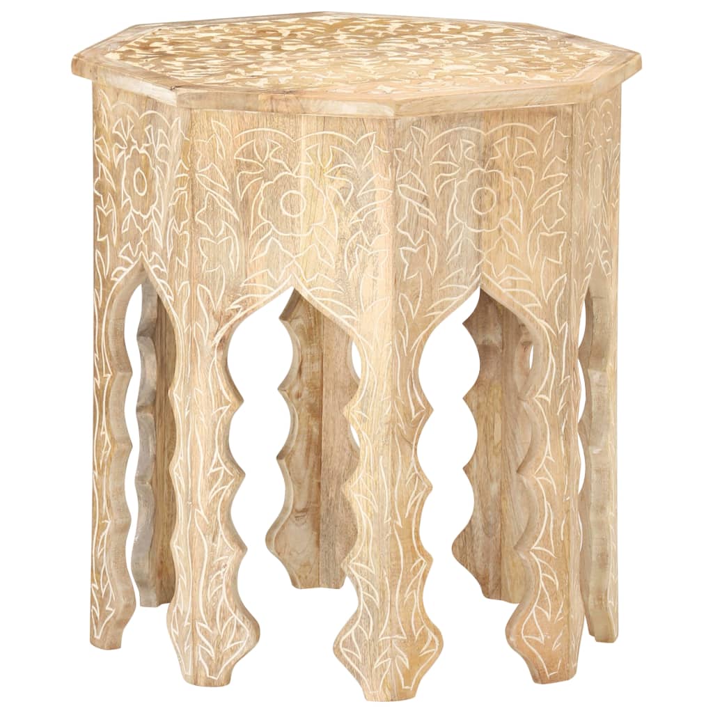 Tavolino da Salotto Ø48 cm in Legno Massello di Mango | homemem39