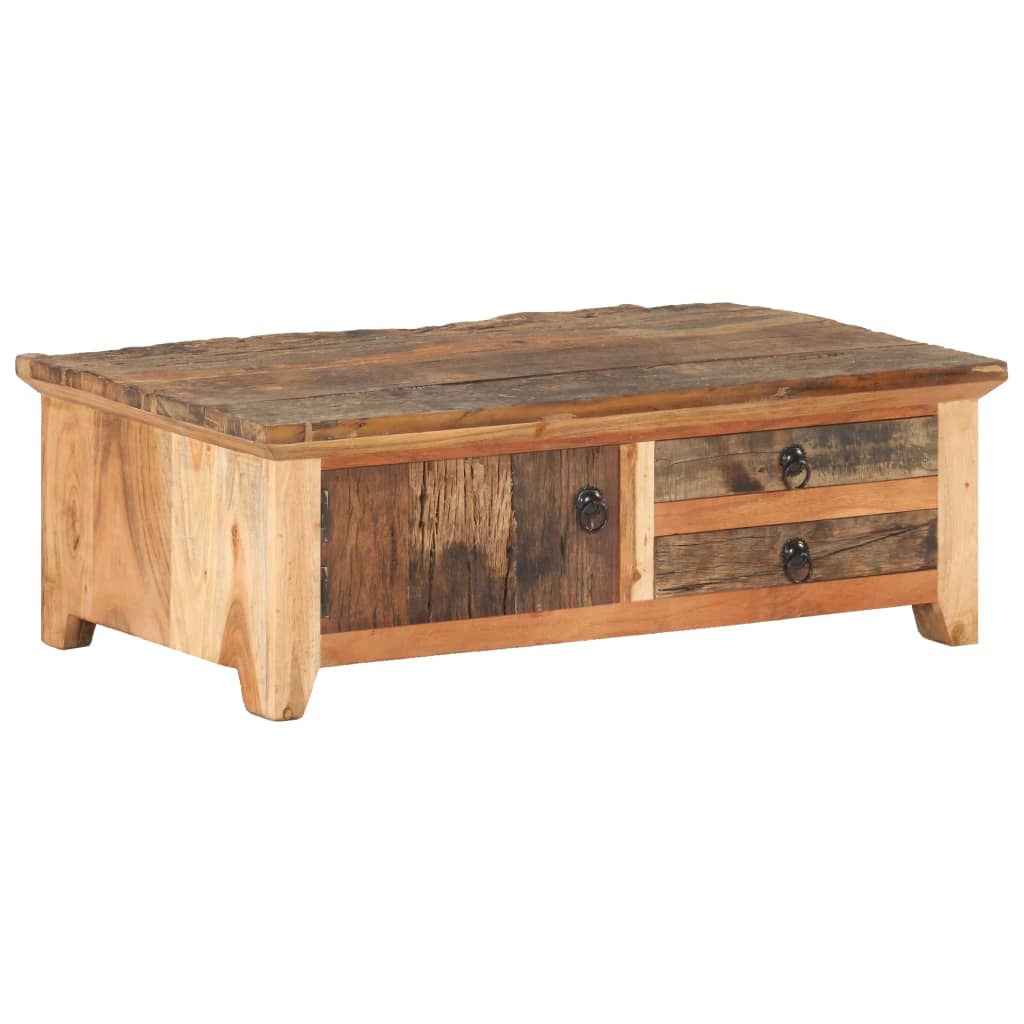 Tavolino da Salotto 90x50x31 cm in Legno Massello di Recupero | homemem39