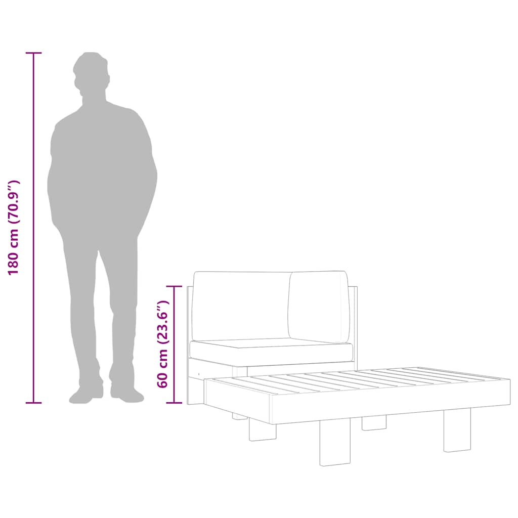 Set Divani Giardino 2 pz con Cuscini Grigio Scuro Legno Acacia - homemem39