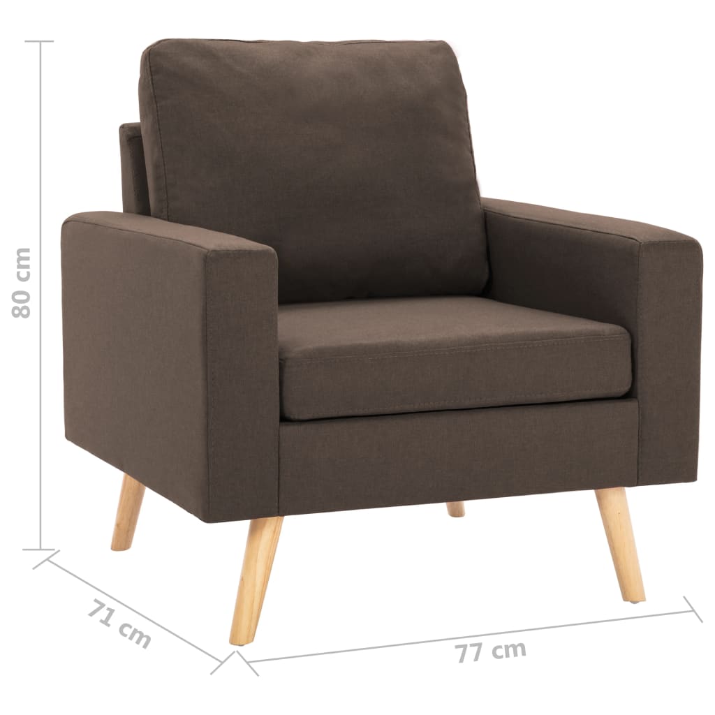 Set Divani 2 pz in Tessuto Marrone | homemem39