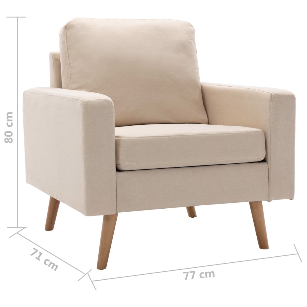 Set Divani 2 pz in Tessuto Crema | homemem39