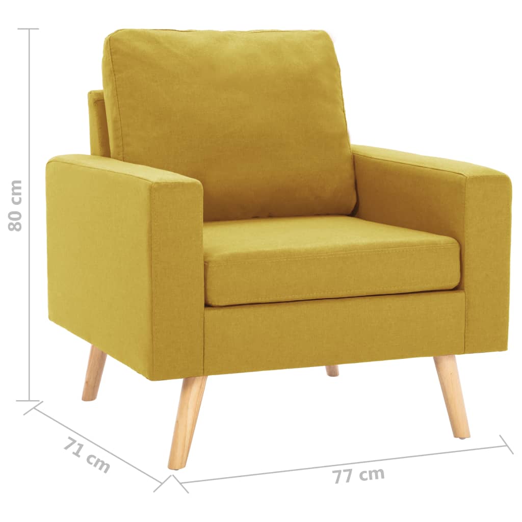 Set Divani 2 pz in Tessuto Giallo | homemem39