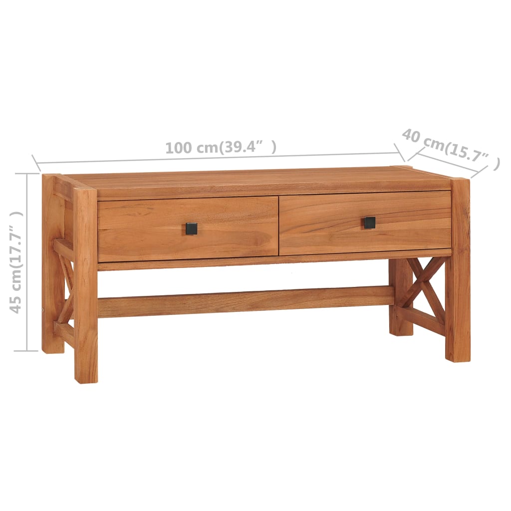 Mobile TV 100x40x45 cm in Legno di Teak - homemem39